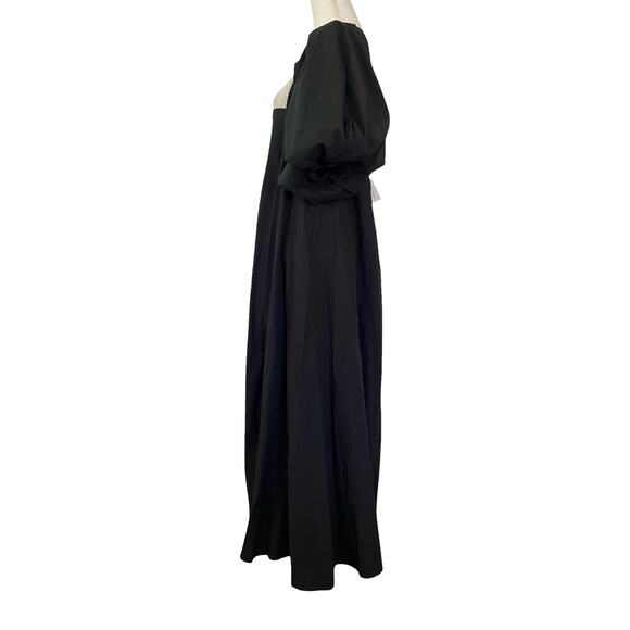 Banana Republic Puff Sleeve Maxi Dress Size 14 Black Low Back Wedding Event NWT - Picture 5 of 9
